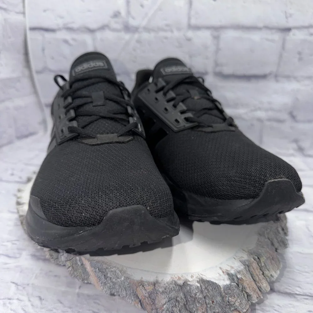 Adidas Duramo 9 Mens Size 12.5 Triple Black Walking Running Shoes Sneakers - Picture 3 of 14